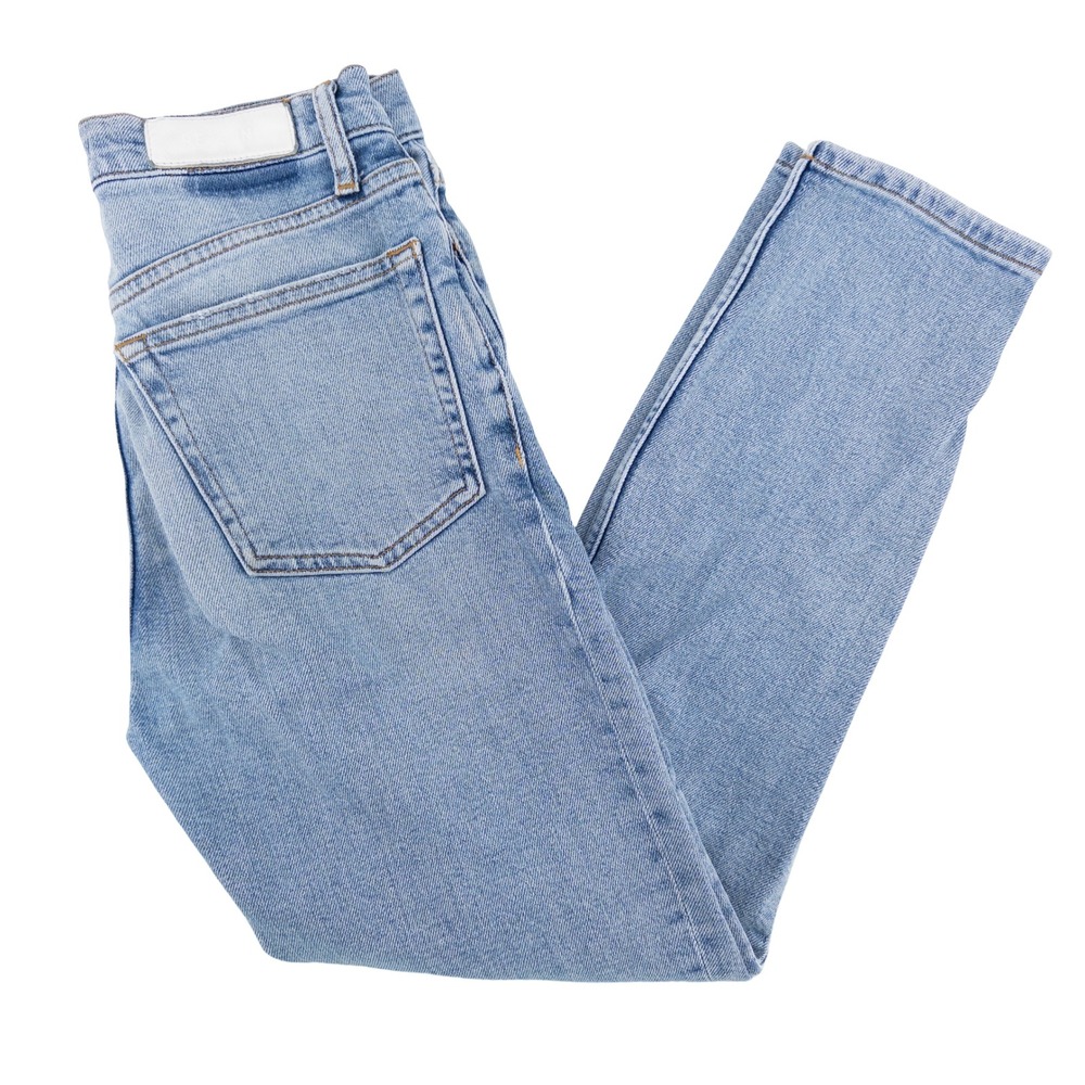 RE/DONE Womens 25x26 90s High Rise Ankle Crop Jeans Blue 190-3WHRAC Slim Tapered